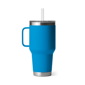 Yeti Rambler Mug with Straw Lid (35oz/994ml)(Big Wave Blue)