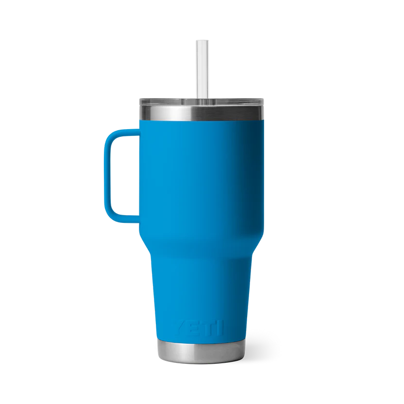 Yeti Rambler Mug with Straw Lid (35oz/994ml)(Big Wave Blue)