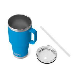 Yeti Rambler Mug with Straw Lid (35oz/994ml)(Big Wave Blue)