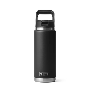 Yeti Rambler Insulated Bottle with Colour Straw Cap (26oz/769ml)(Black)