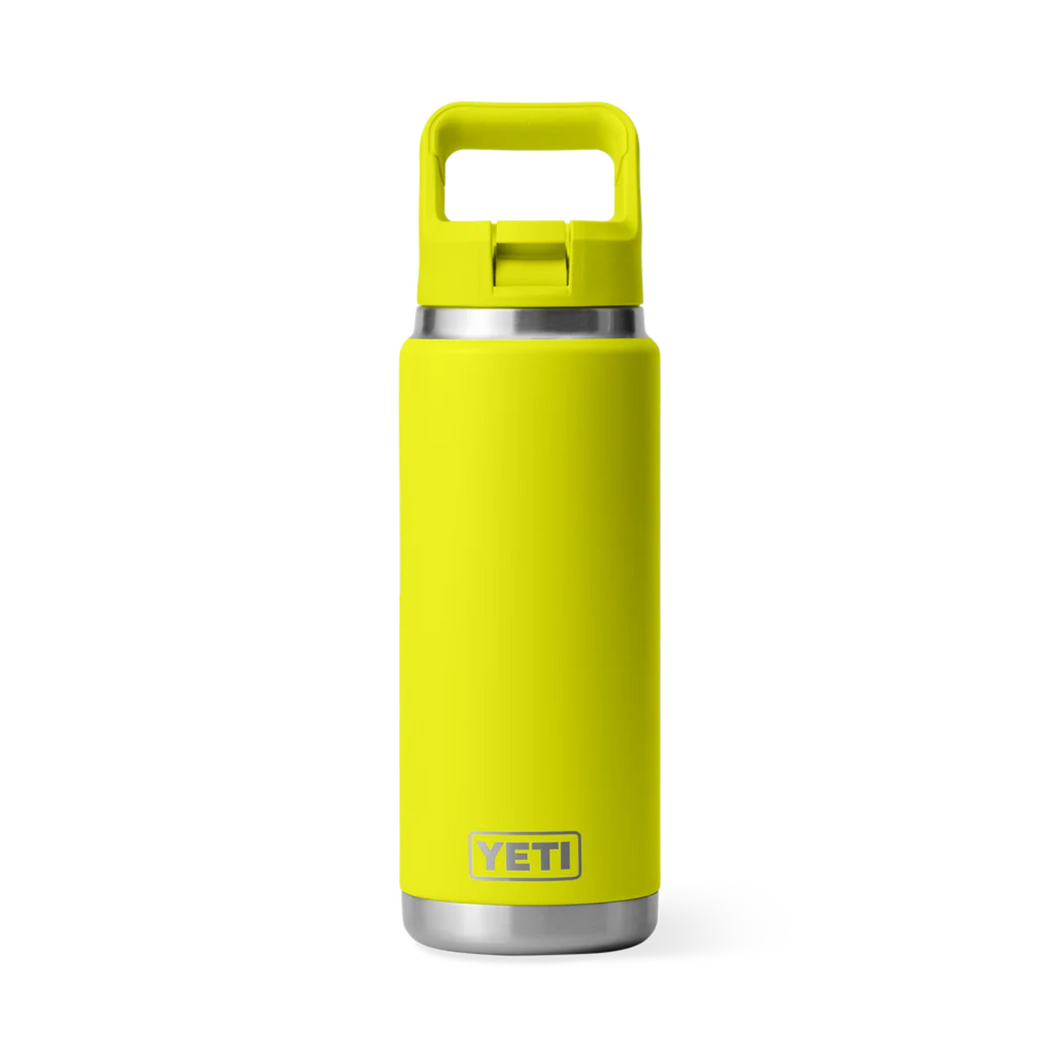 Yeti Rambler Insulated Bottle with Colour Straw Cap (26oz/769ml)(FireFly Yellow)