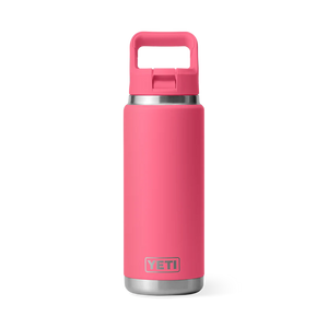 Yeti Rambler Insulated Bottle with Coloured Straw Cap (26oz/769ml)(Tropical Pink)