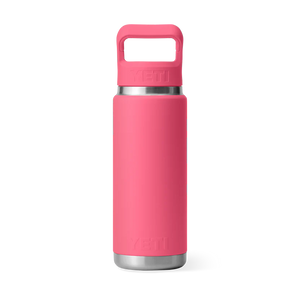 Yeti Rambler Insulated Bottle with Coloured Straw Cap (26oz/769ml)(Tropical Pink)