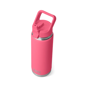 Yeti Rambler Insulated Bottle with Coloured Straw Cap (26oz/769ml)(Tropical Pink)