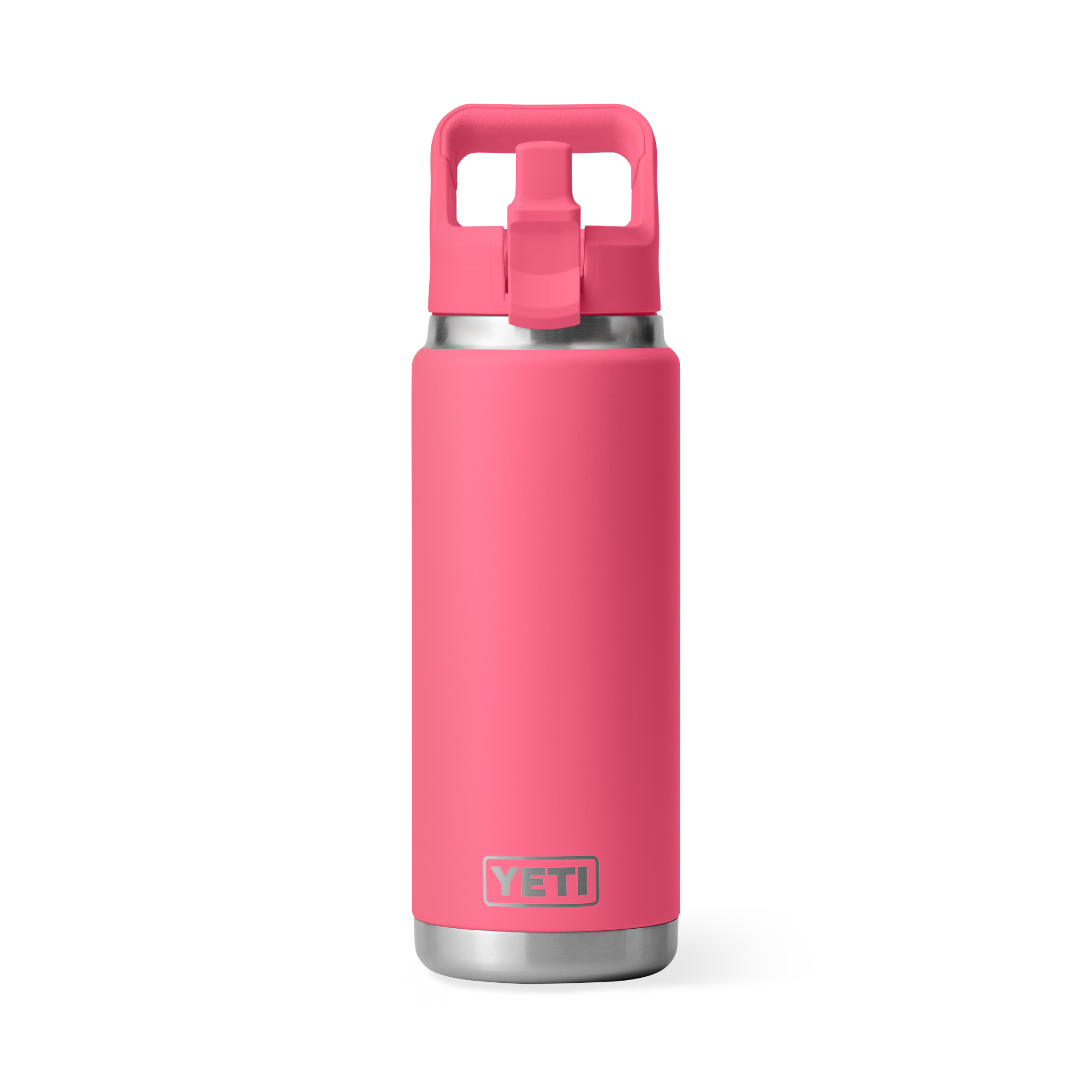 Yeti Rambler 26oz/769ml Insulated Bottle with Colour Straw Cap (Tropical Pink)