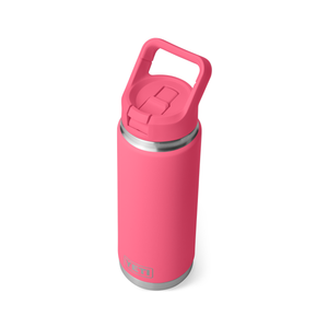Yeti Rambler Insulated Bottle with Colour Straw Cap (26oz/769ml)(Tropical Pink)