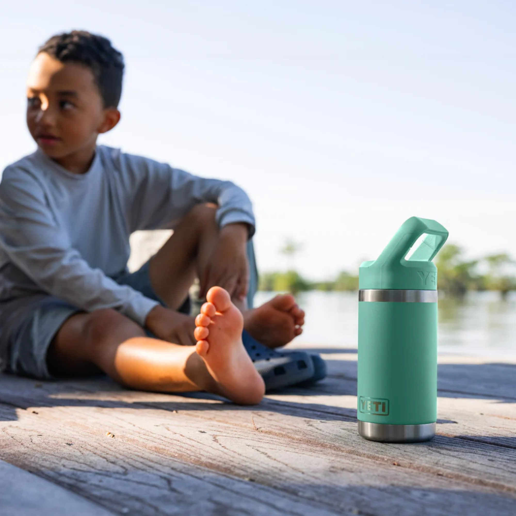 Yeti Rambler 12oz/355ml Junior Bottle with Colour Straw Cap (Sea Foam)