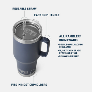 Yeti Rambler Mug with Straw Lid (35oz/994ml)(Power Pink)