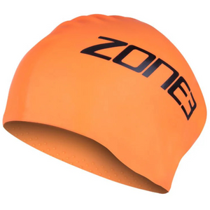 Zone 3 Long Hair Silicone Swim Cap (Hi-Vis Orange)
