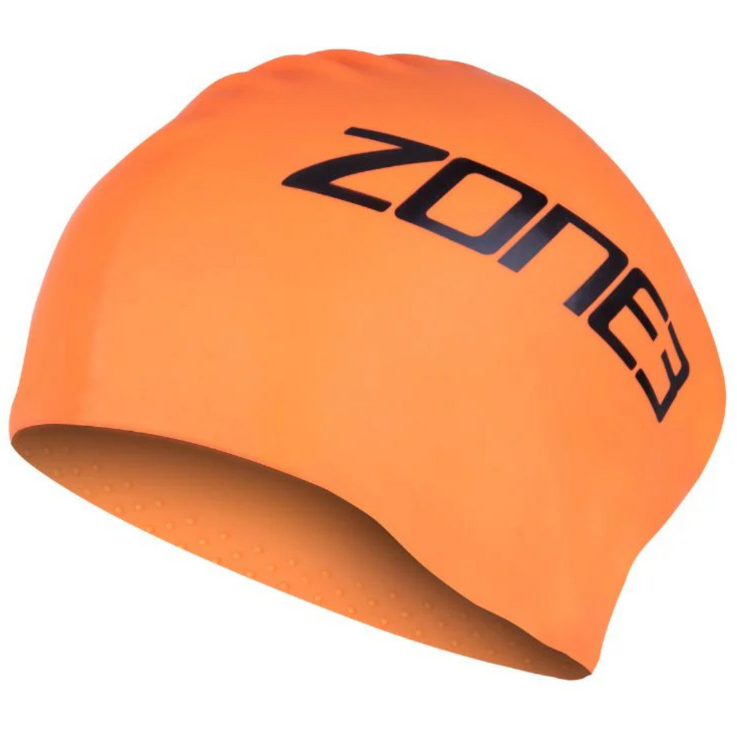 Zone 3 Long Hair Silicone Swim Cap (Hi-Vis Orange)