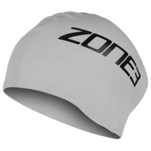 Load image into Gallery viewer, Zone 3 Long Hair Silicone Swim Cap (Silver)
