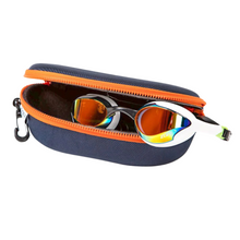 Load image into Gallery viewer, Zone 3 Protective Swim Goggles Hard Case (Navy/Orange)
