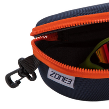 Load image into Gallery viewer, Zone 3 Protective Swim Goggles Hard Case (Navy/Orange)
