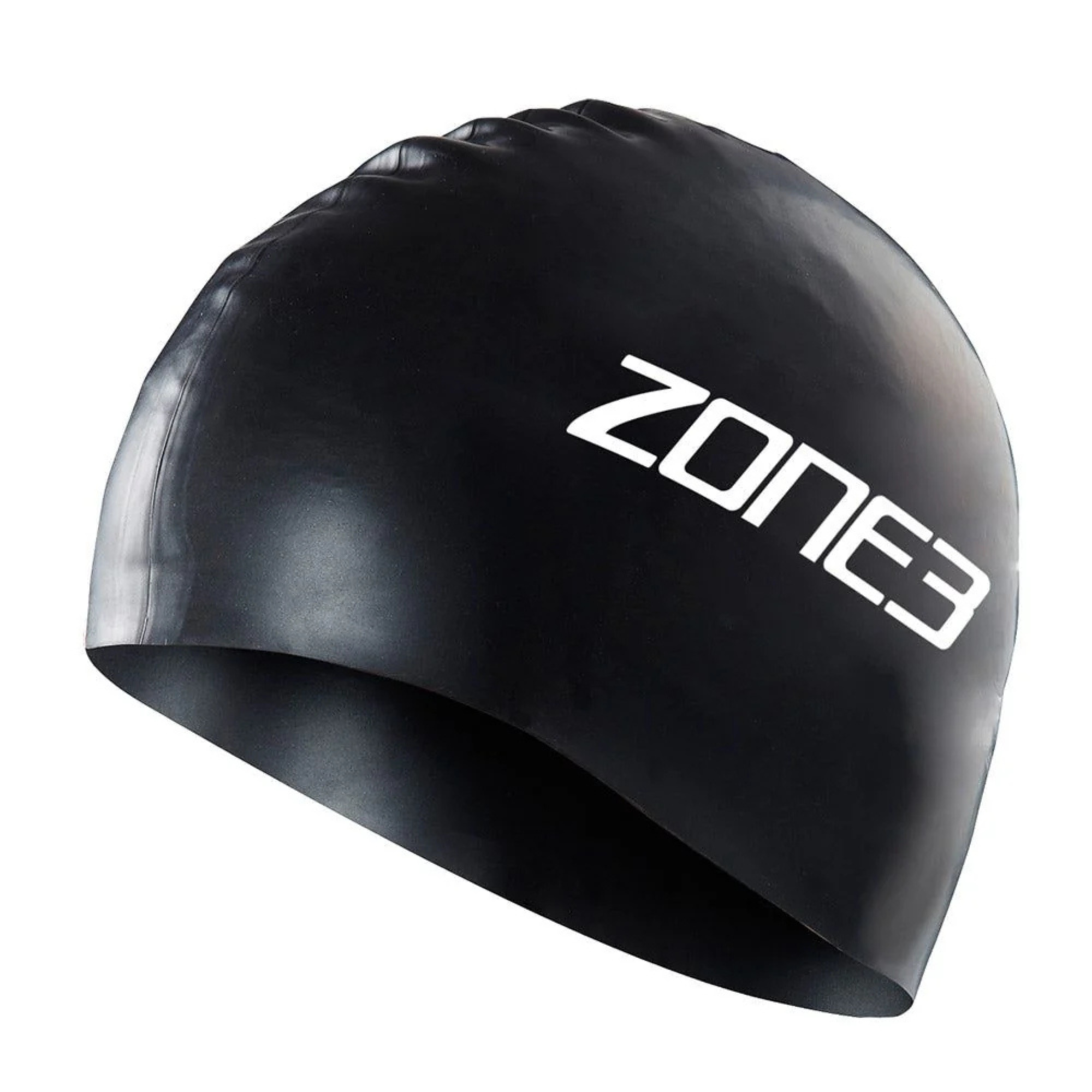 Zone 3 Unisex Silicone Swim Cap (Black)