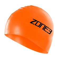 Load image into Gallery viewer, Zone 3 Unisex Silicone Swim Cap (Hi-Vis Orange)
