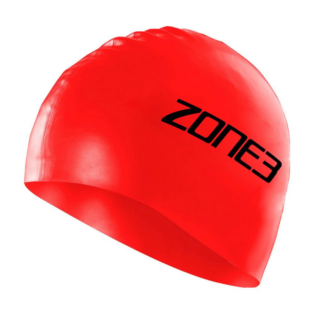 Zone 3 Unisex Silicone Swim Cap (Red)