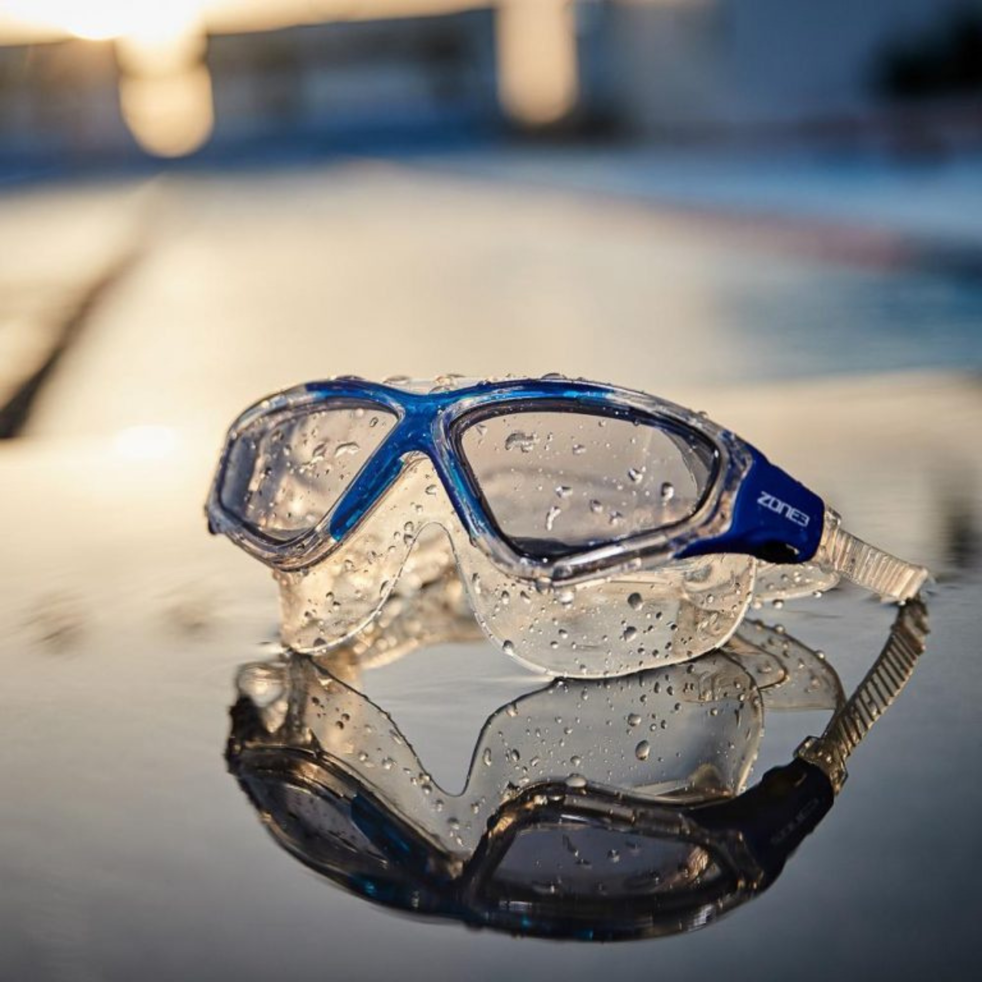 Zone 3 Vision Max Clear Lens Swim Mask (Blue/Clear)