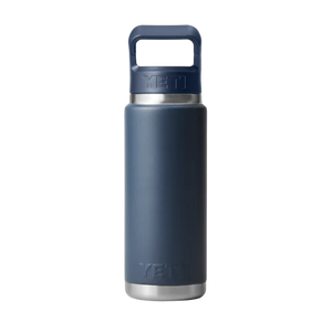 Yeti Rambler Insulated Bottle with Coloured Straw Cap (26oz/769ml)(Navy)