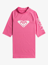 Load image into Gallery viewer, Roxy Junior Wholehearted Short Sleeve UPF50 Rash Vest (Shocking Pink)
