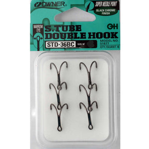 Owner Salmon Tube Double Hook (Size 8)(6 Pack)