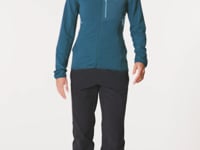 Load and play video in Gallery viewer, Rab Women&#39;s Ascendor Light Hooded Half Zip Fleece Top (Tempest Blue)
