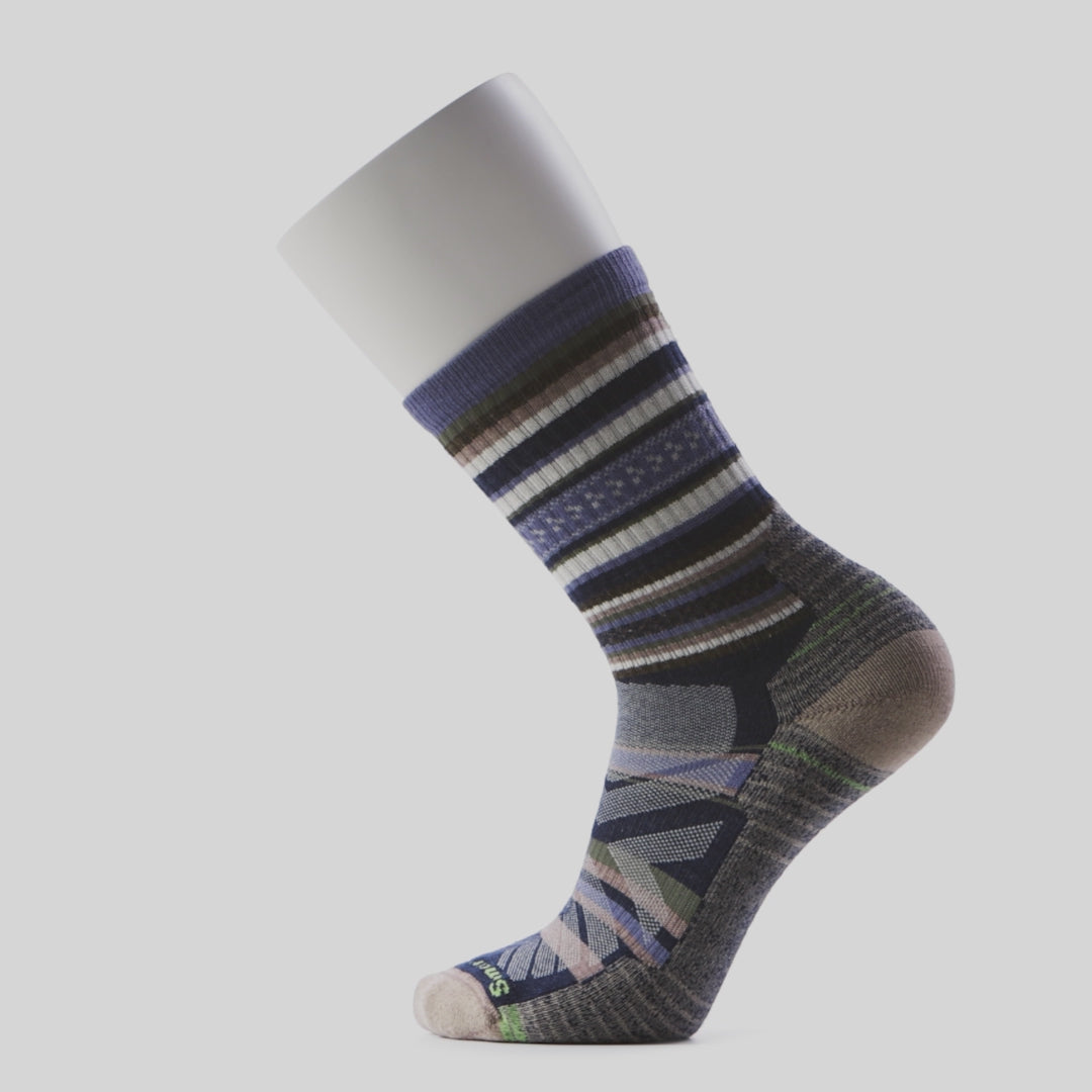 Smartwool Men's Print Panorama Hike Light Cushion Crew Length Merino Blend Socks Nightfall Blue P43 SW002160