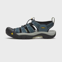 Load and play video in Gallery viewer, Keen Men&#39;s Newport H2 Closed Toe Sandals - WIDE FIT (Navy/Medium Grey)
