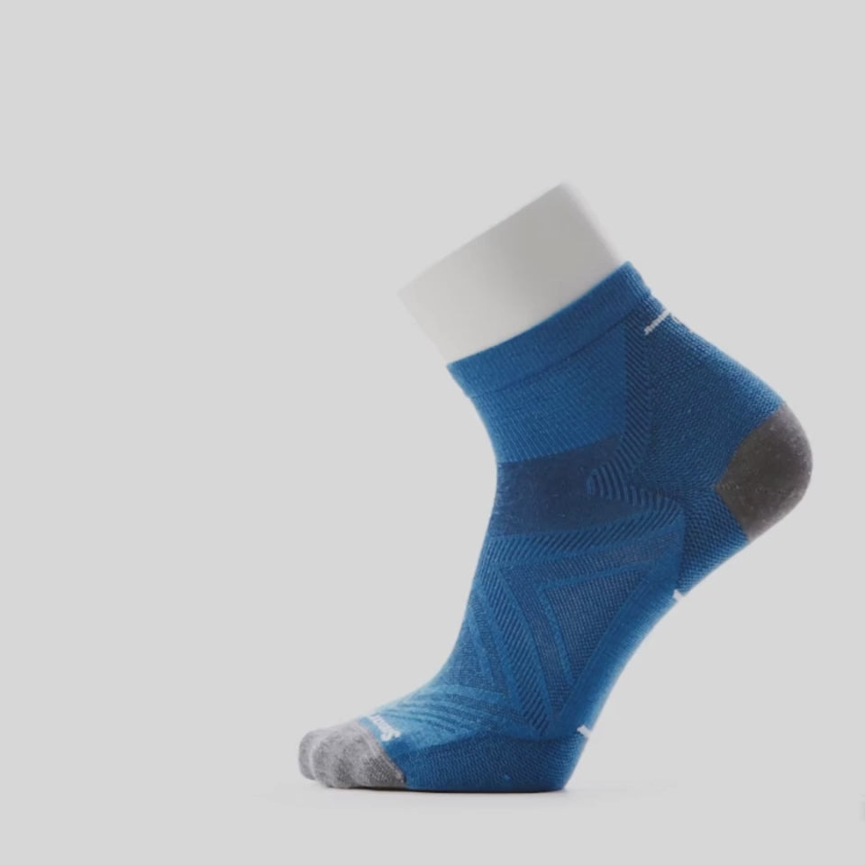 Smartwool Men's Zero Cushion Run Ankle Socks Lagune Blue Deep Navy K89 SW001653