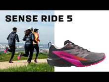 Load and play video in Gallery viewer, Salomon Women&#39;s Sense Ride 5 Trail Running Shoes (Bird of Paradise/White/Sulphur Spring)
