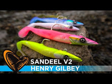 Load and play video in Gallery viewer, Savage Gear Sandeel V2 2+1 Lure (12cm/Sinking/22g)(White Pearl Silver)
