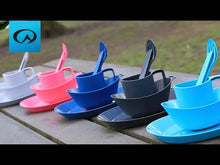 Load and play video in Gallery viewer, Lifeventure Ellipse 4 Piece Camping Tableware Set (Purple)
