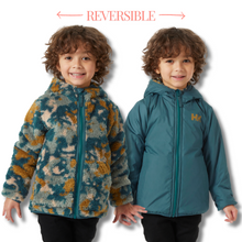 Load image into Gallery viewer, Helly Hansen Kids Champ Reversible Full Zip Hooded Fleece (Dark Creek/Splash Camo)(Ages 1-7)
