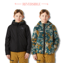 Load image into Gallery viewer, Helly Hansen Junior Champ Reversible Hooded Full Zip Fleece (Black Splash/Camo Aop)(Ages 8-16)
