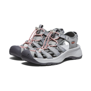 Keen Women's Astoria West Closed Toe Sandals - WIDE FIT (Grey/Coral)