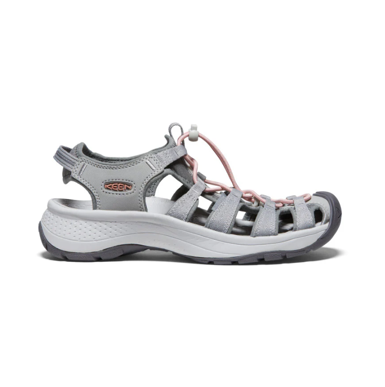 Keen Women's Astoria West Closed Toe Sandals - WIDE FIT (Grey/Coral)