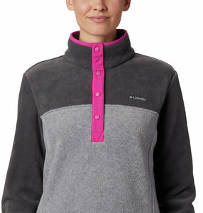Columbia Women's Benton Springs Half Snap Fleece (Light Grey Heather/Shark)