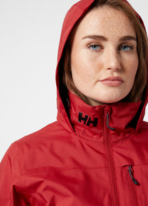Helly Hansen Women's Crew Hooded Midlayer Jacket (Red)