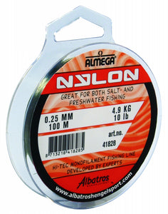 Almega Nylon Monofilament Line (0.25mm/10lb/100m)(Light Green)