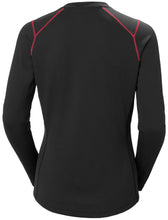 Load image into Gallery viewer, Helly Hansen Women&#39;s Lifa Active Crew Neck Long Sleeve Base Layer Top (Ebony)
