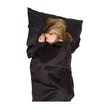 Load image into Gallery viewer, Lifeventure 100% Silk Ultimate Sleeping Bag Liner - Mummy Shape (Black)
