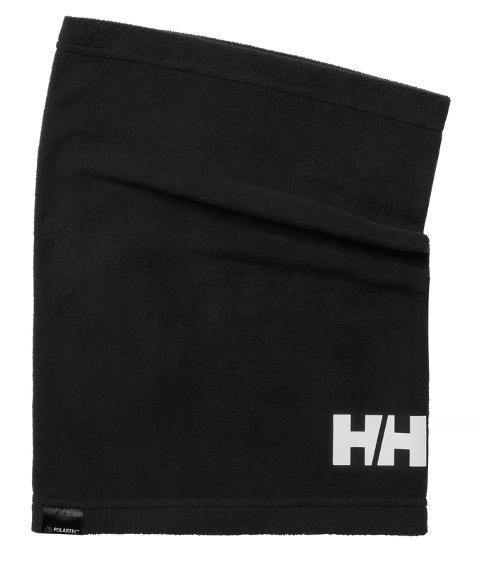 Helly Hansen Unisex Polartec Fleece Neck Gaiter (Black/White Logo)