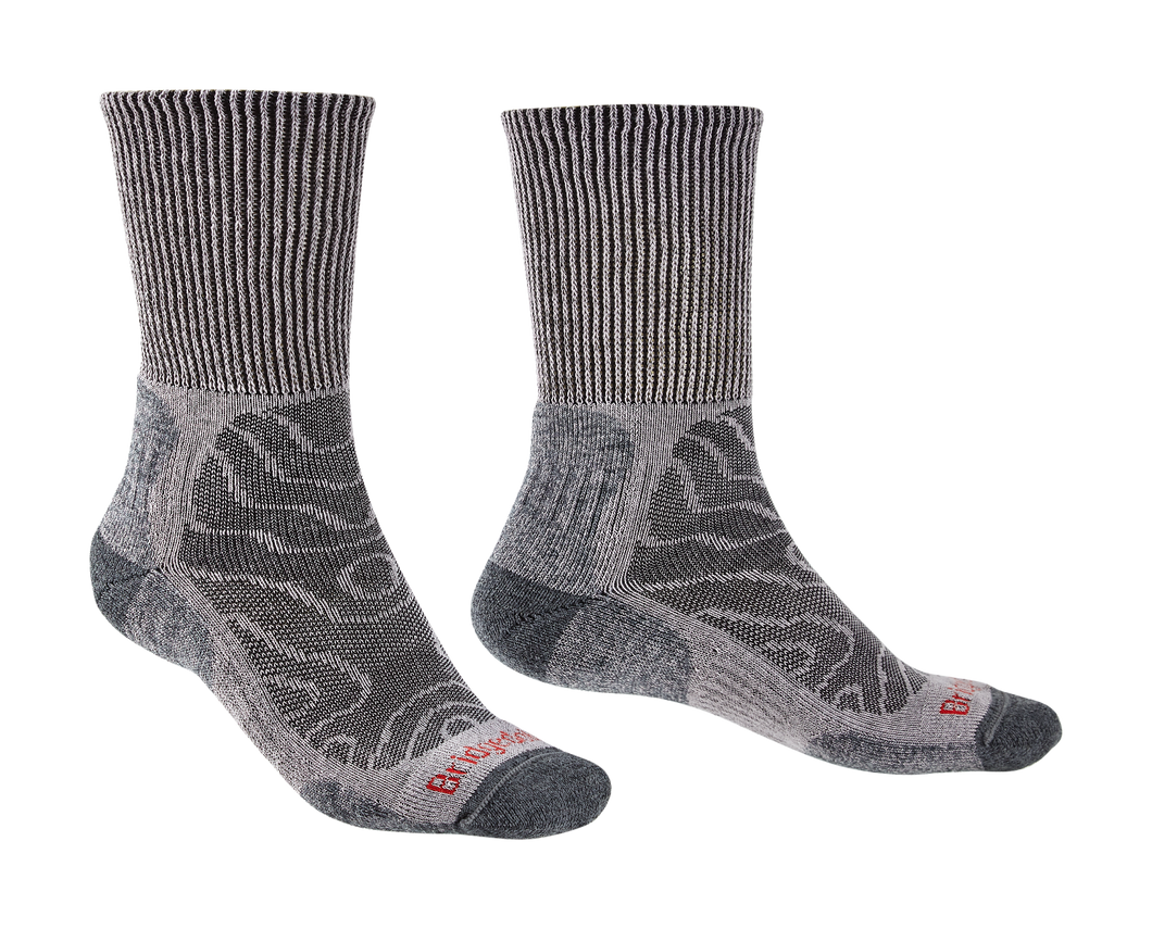 Bridgedale Men's Hike Lightweight Merino Comfort Boot Length Socks (Grey)