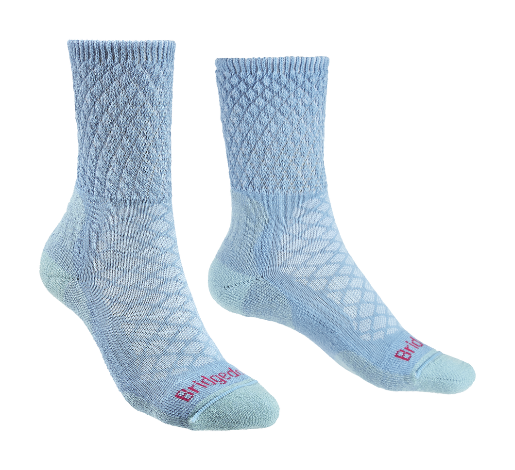 Bridgedale Women's Hike Lightweight Merino Comfort Boot Length Socks (Powder Blue)