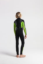 Load image into Gallery viewer, C-Skins Junior Unisex Element 3/2mm Steamer Wetsuit (Black/Lime/Multi)
