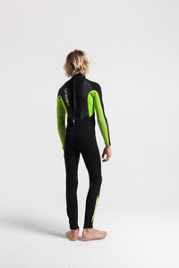 C-Skins Junior Element 3/2 Steamer Wetsuit (Black/Lime/Multi)