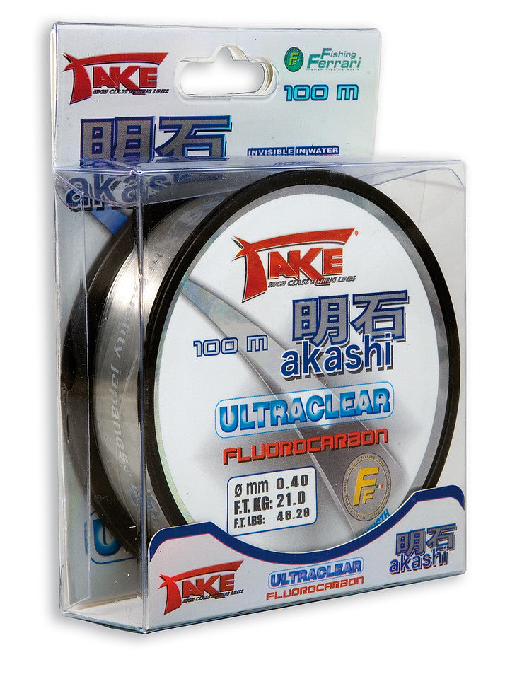 Take Akashi Fluorocarbon Line (Clear)(22lb/0.25mm/100m)