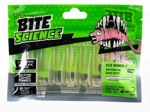 Jarvis Walker Bite Science Squid Scent Kick Minnow Lures (2in)(Watermelon)(14 Pieces)