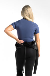 C-Skins Women's X Short Sleeve UPF 50+ Rash Vest (Denim/Green)