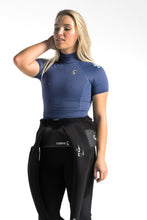 Load image into Gallery viewer, C-Skins Women&#39;s X Short Sleeve UPF 50+ Rash Vest (Denim/Green)
