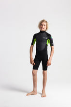 Load image into Gallery viewer, C-Skins Junior Unisex Element 3/2mm Shorty Wetsuit (Black/Lime)
